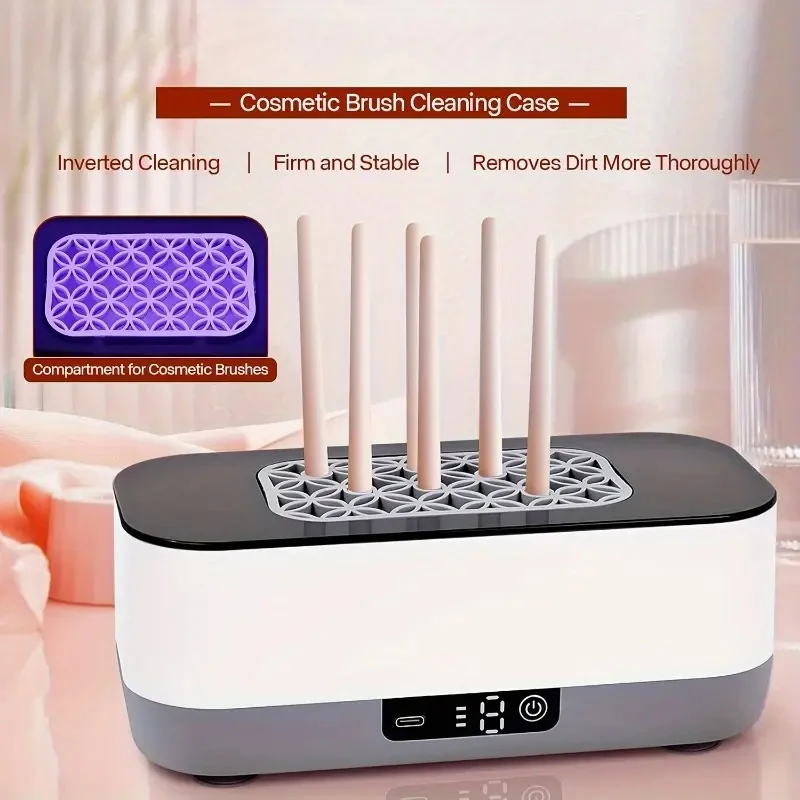 Kleine Multifunktionale Vibrationsreinigungsmaschine, USB-Aufladung, für Make-up-Pinsel, Brillen, Zahnspangen, Schmuck, Kontaktlinsenreiniger – Detail 2
