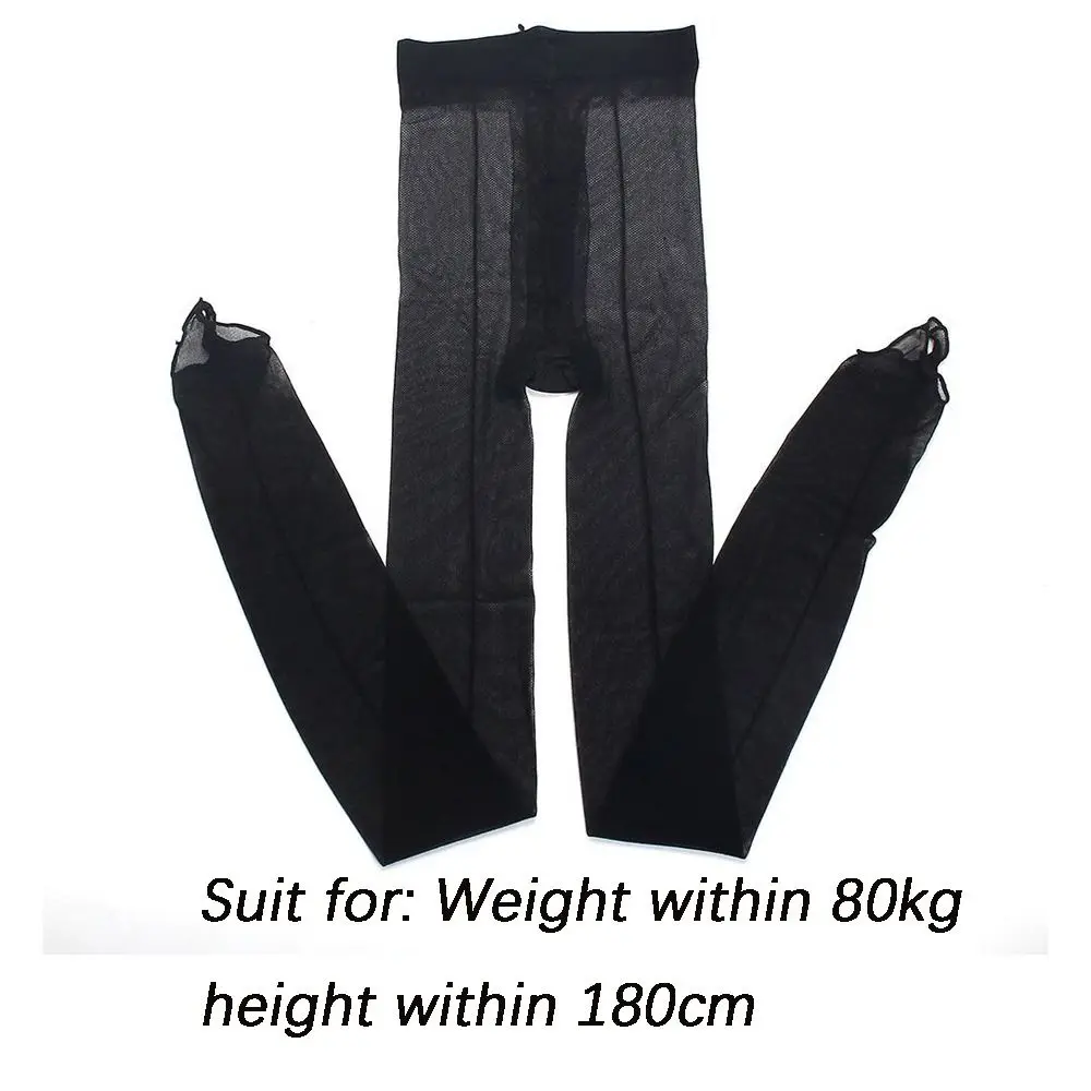 New Perspective Vertical Line Pantyhose Elasticity High Waist Asymmetry Leggings Hollow Out Tights Women