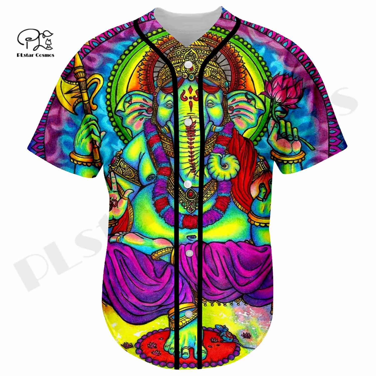 Newest 3Dprinted Psychedelic Hippie Buddha Weed Art Baseball Jersey Shirt Casual Unique Unisex Funny Sport Summer Streewear -1