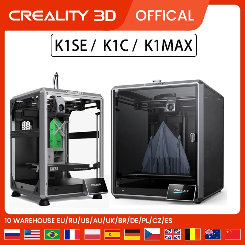 CREALITY 3D Printer K1SE/K1C/K1MAX Maximum printing speed 600mm/s 3D Printer Auto Leveling Dual-gear direct extruder 3d printer