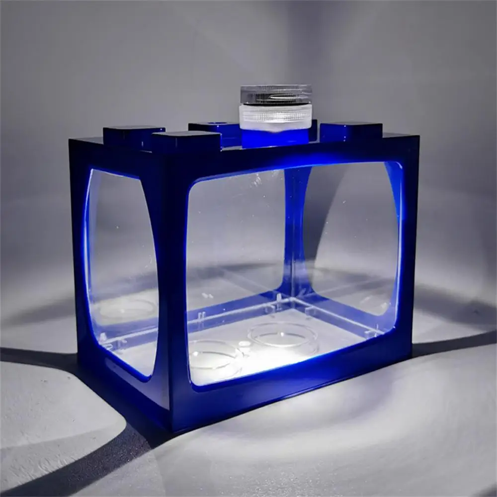 Title 14, New Small Fish Tank With Seven-color LED Lights...