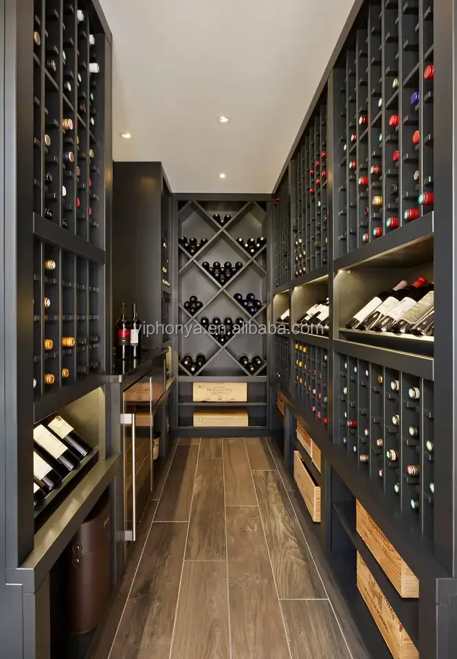 Nordic Style Walk In Living Room Caller Customize Size Wine Cabinets Home Wine Bar Stainless Steel Cabinet with Rack