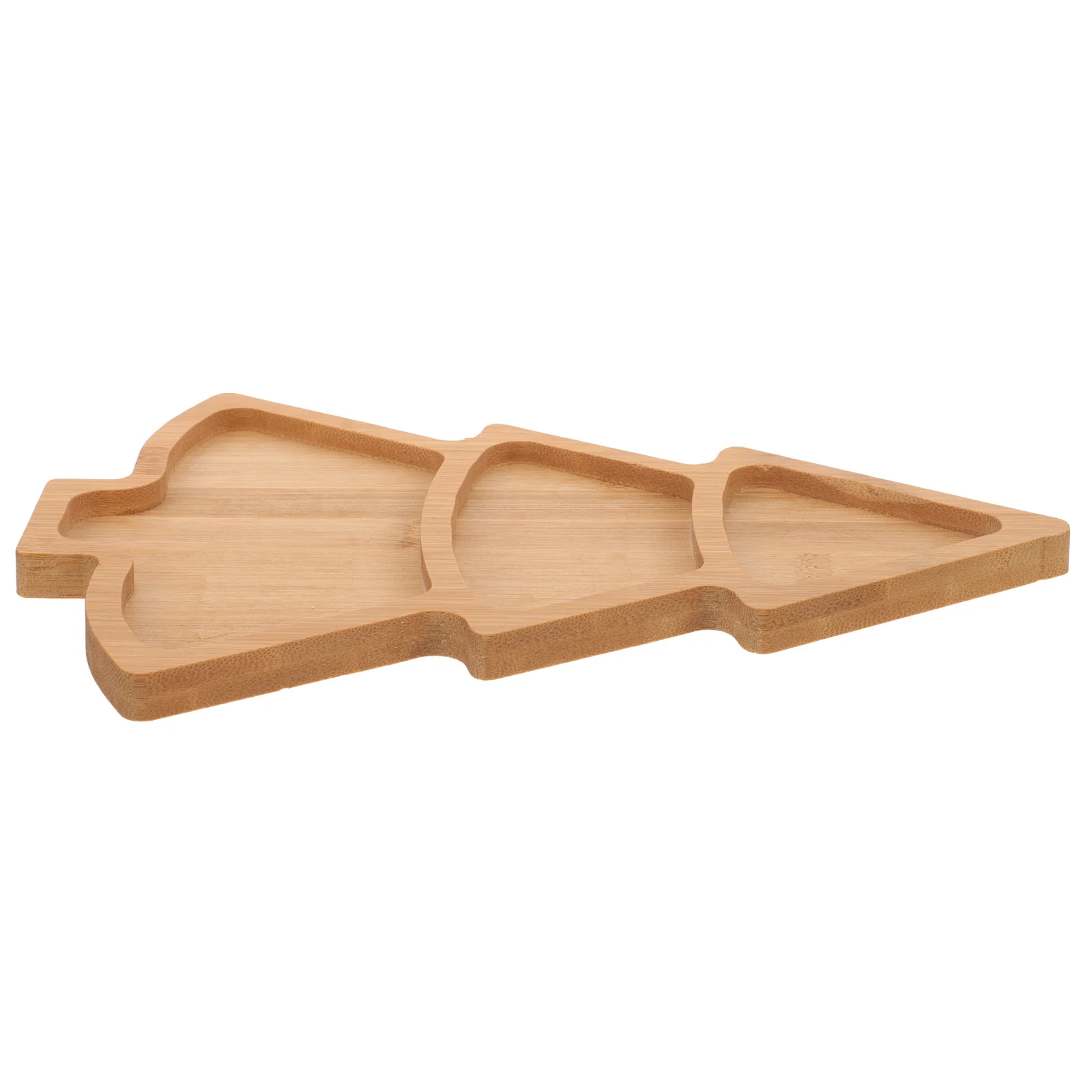 

Christmas Tree Tray Creative Dish Plate Nuts Plates Dessert Bamboo Food Snack Serving Platter
