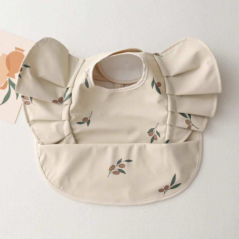 

Baby Bib Waterproof Trottie Apron Sleeveless Wings Art Children's Blouse Infant Supplies Chest Plate Auxiliary Eating Bib