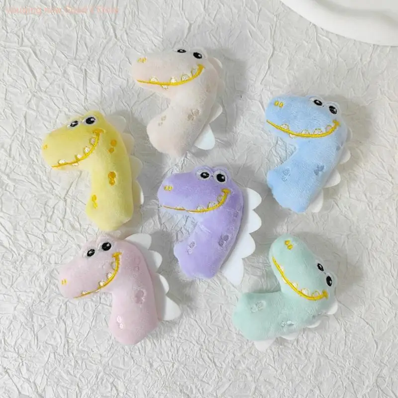 49ME 5set Cartoon Dinosaur Shape Head/Tail Shape Applique for DIY Doll Toy Hat Sewing Supplies Patches Hair Clip Decor