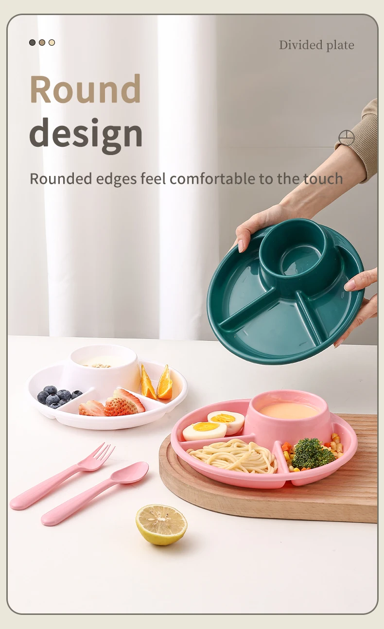 Round Plastic Food Plate Salad Plate 1-Pcs