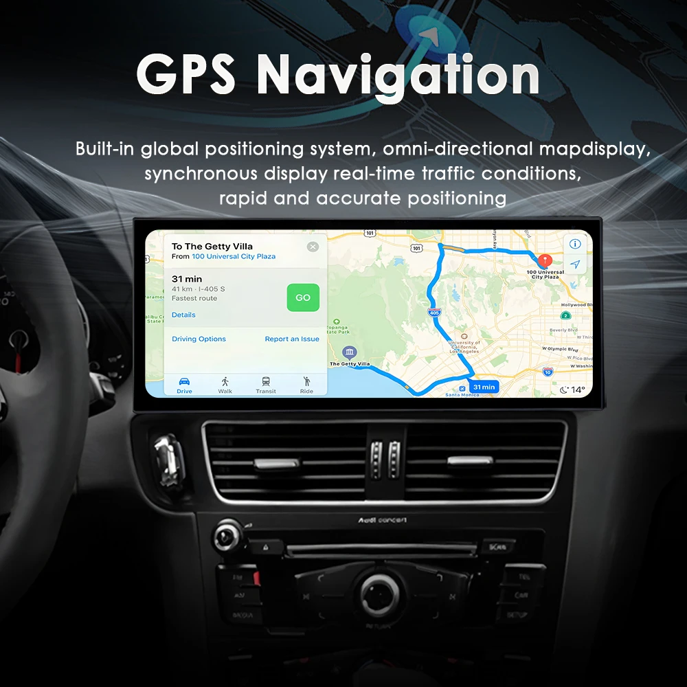 Android 16 para Audi Q5 2009-2017, CarPlay Inalámbrico, Sistema Multimedia para Auto, GPS, Radio, Reproductor, 4G, WIFI, Bluetooth, Pantalla Táctil QLED 3