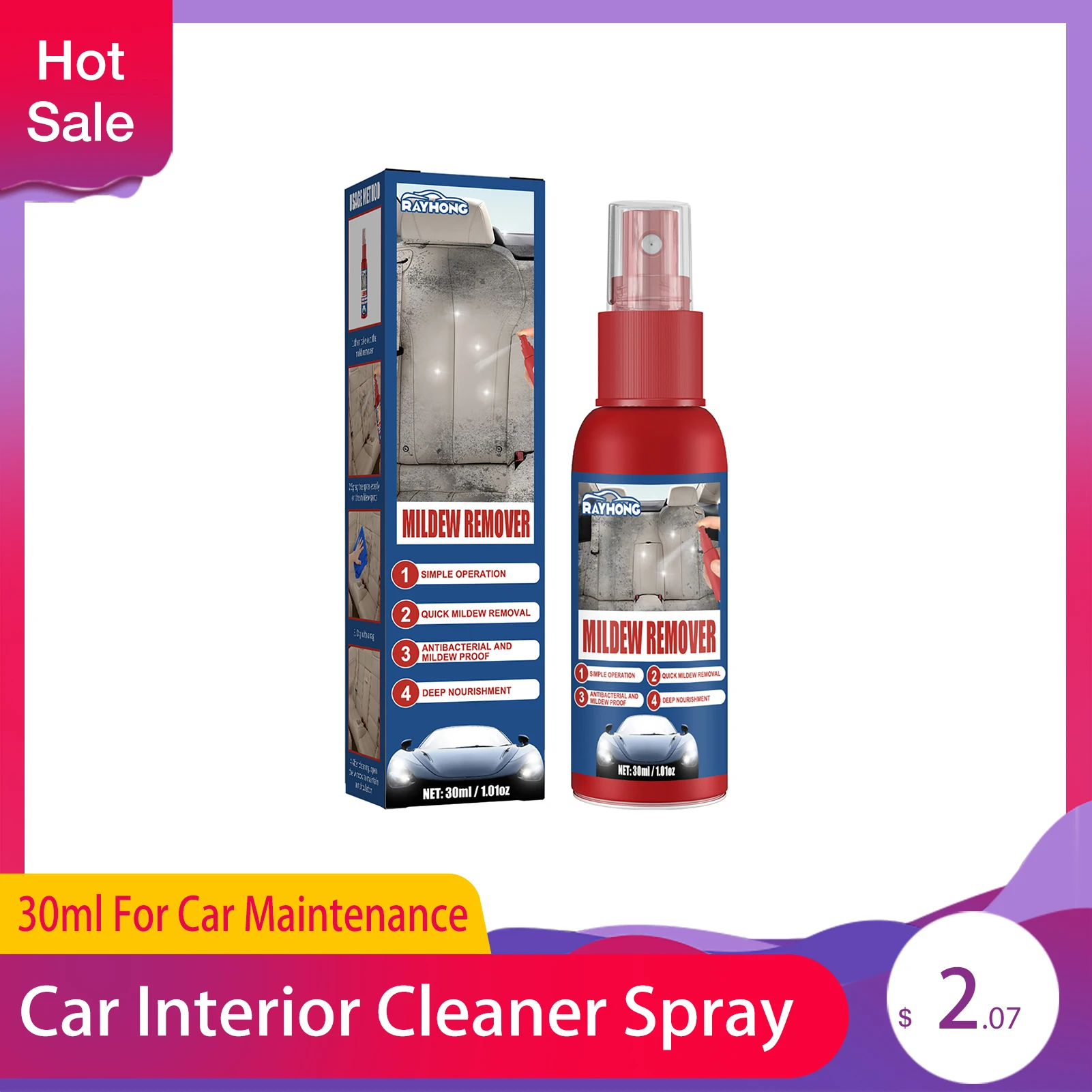 CarInteriorCleanerCarMoldRemoverCarUpholsterySeatsFootMats