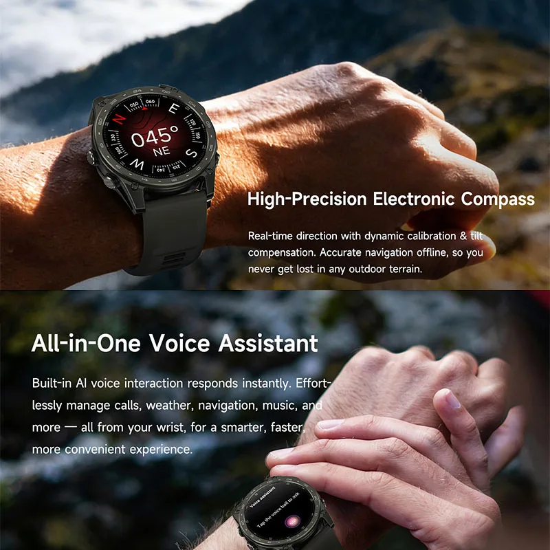 Nuovo Smartwatch Sportivo 2026 con Modalità Sport, Chiamate Wireless, Bussola, Altimetro, Torcia LED, Schermo AMOLED da 1,43 Pollici - Image 2