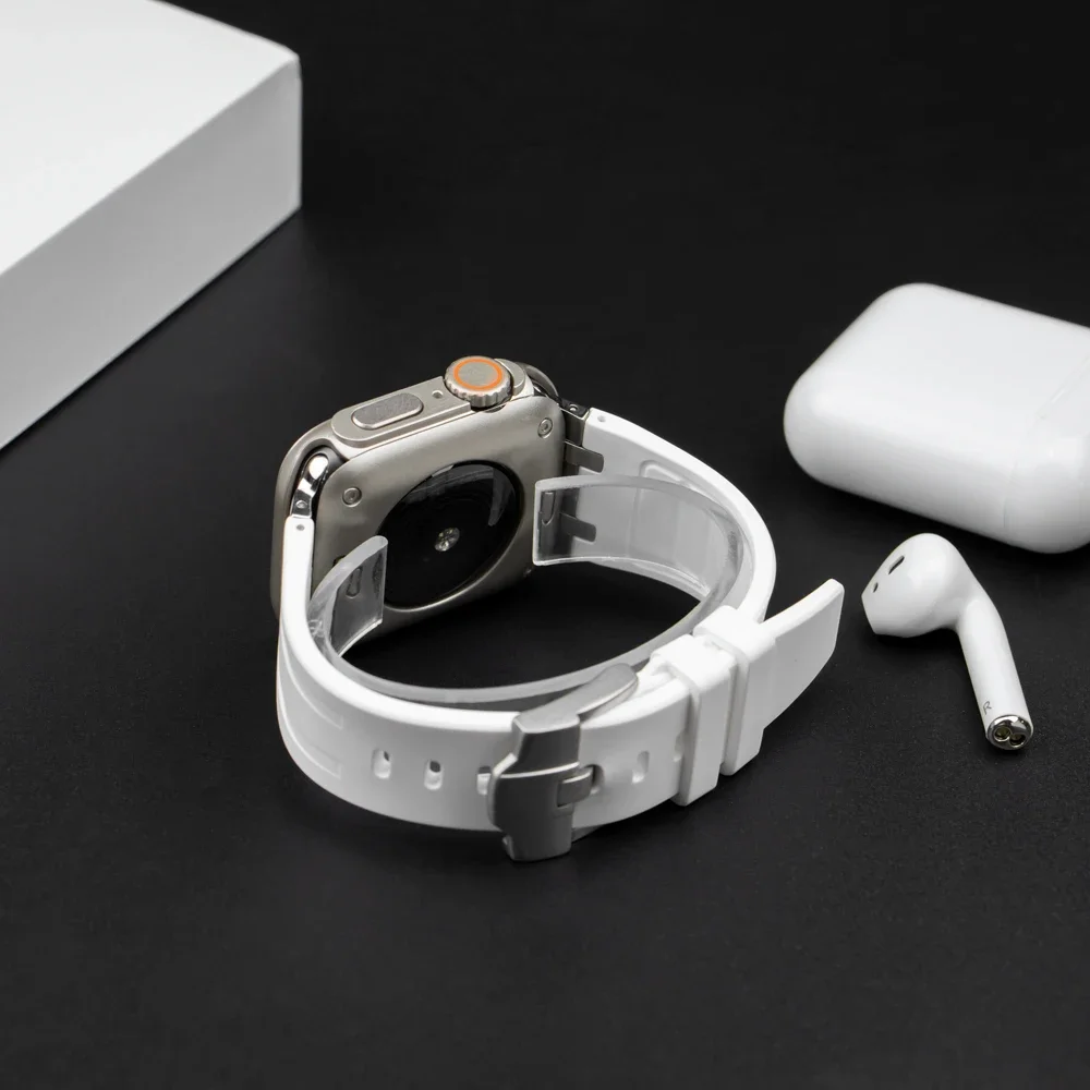 애플 워치 밴드용 풀 커버 케이스 및 실리콘 스트랩, 업그레이드 울트라 2, 49mm 보호 필름 고무 밴드, 9, 8, 7, 6, SE, 5, 4, 45mm, 44mm