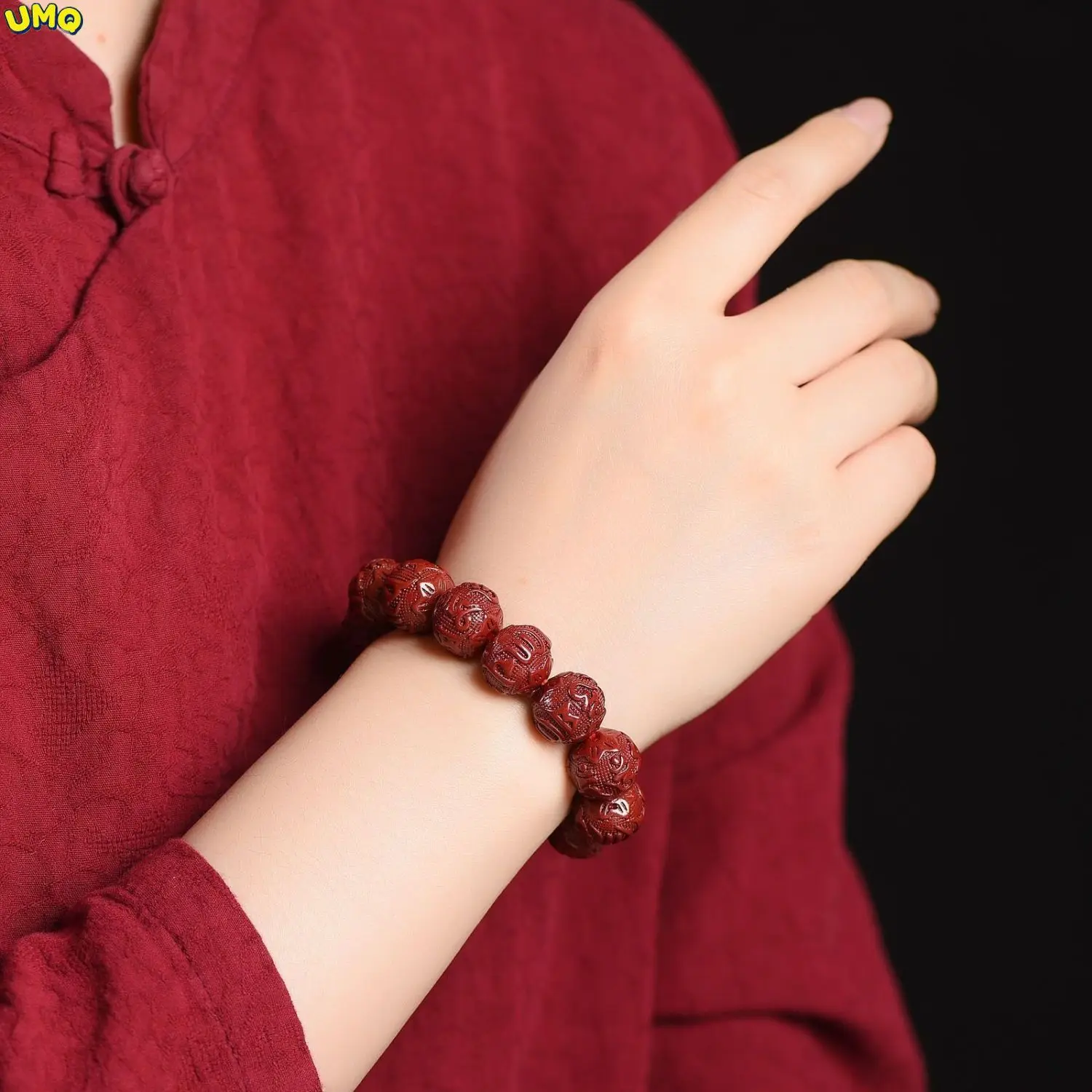 

Original Mine Cinnabar Pixiu Six-character Truth Bracelet Purple Gold Sand Transfer Bracelet Men and Women's Life Year