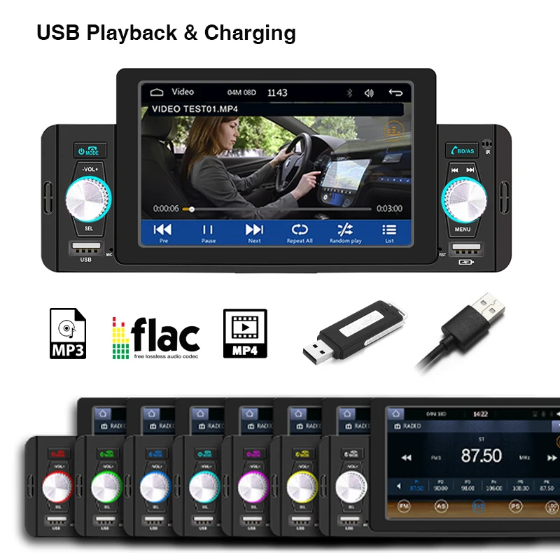 1 Din 6.2 inch CarPlay Car Radio Bluetooth Android-Auto MP5 Player Hand  Free USB FM Receiver Stereo Audio System Head Unit F170C - AliExpress