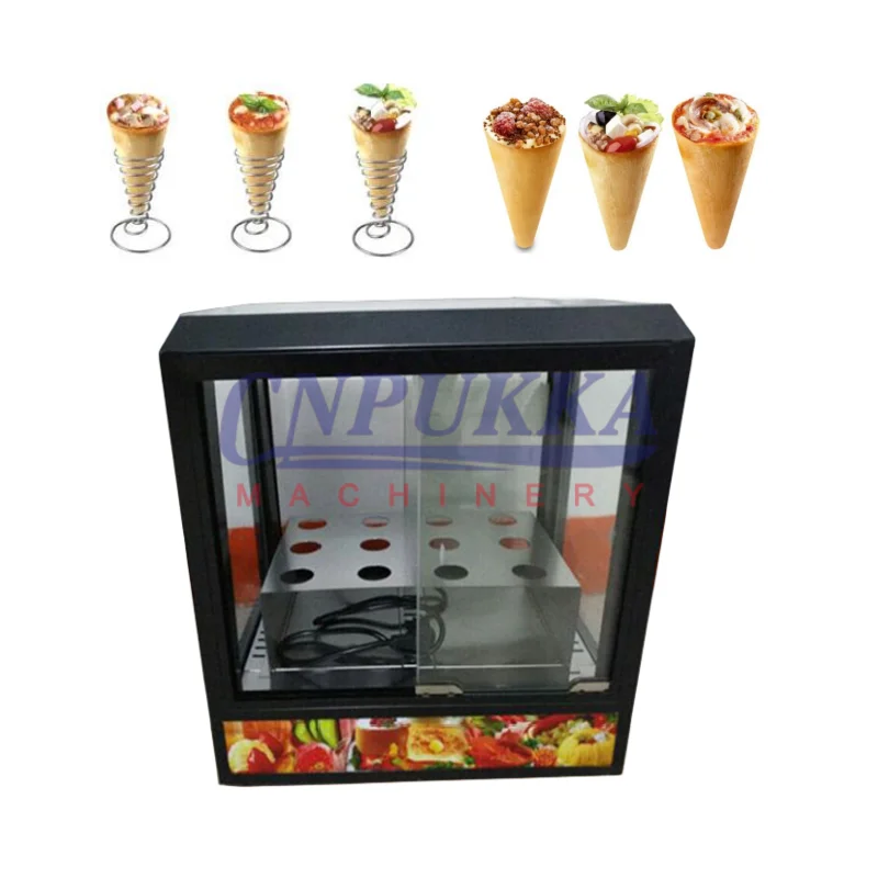 Top Selling 110V 220V Pizza Cone Warmer Cabinet Cone Pizza Heating Warming Machine Showcase Display Case for Sale