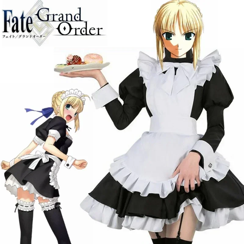 

Anime Fate Grand Order stay night zero saber Astolfo Maid Outfit Lolita Dress party alice halloween cosplay costume