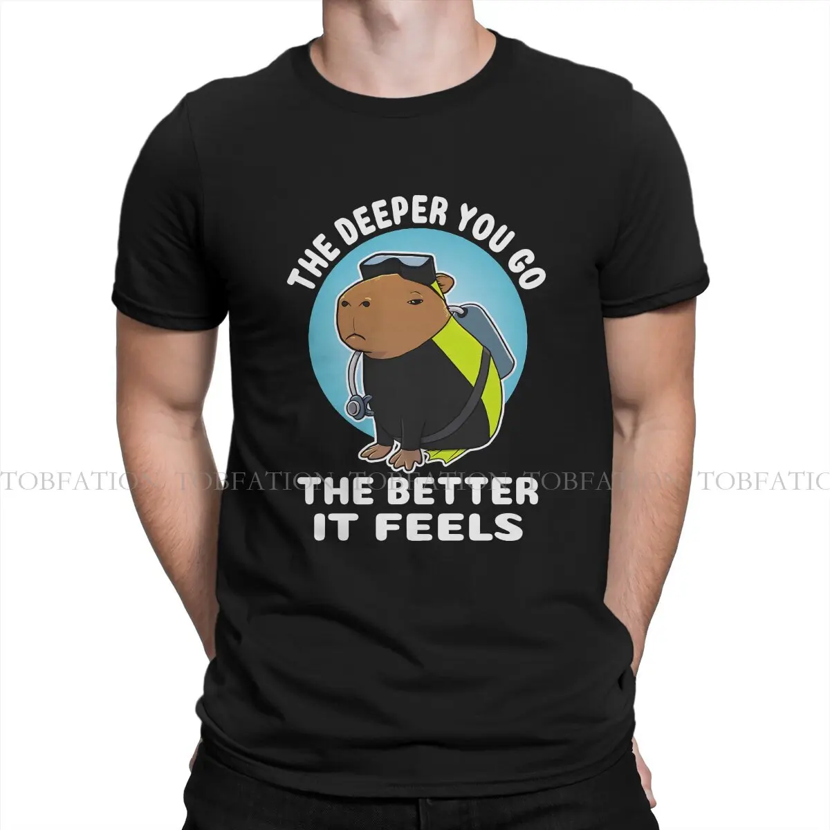 Dive Scuba Diving Maglietta In Puro Cotone The Deep You Go The Better Si Sente Capybara Scuba Diver T Shirt Uomo Tee Shirt