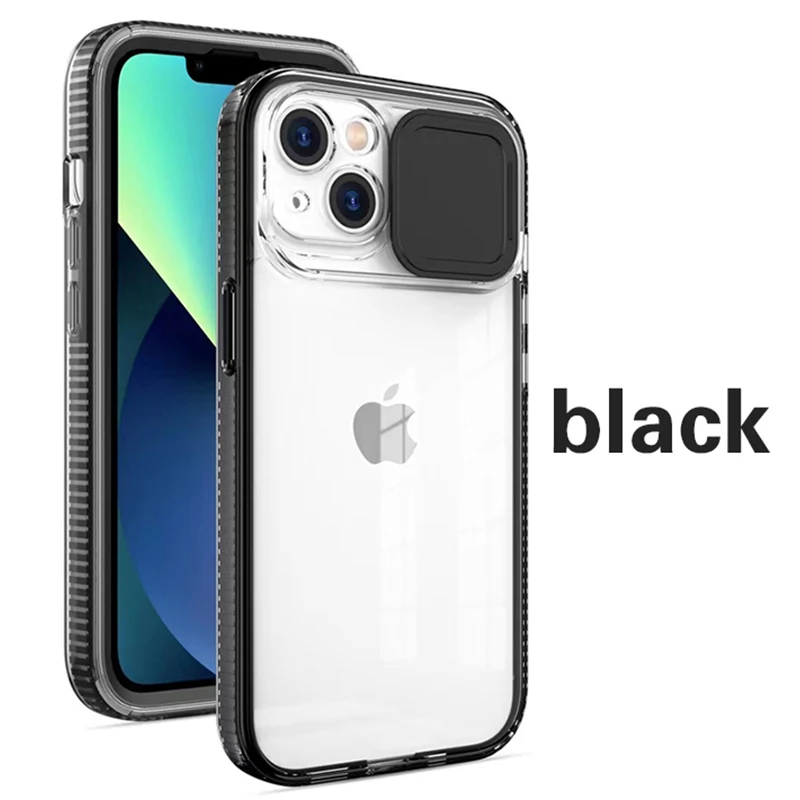 For iPhone 13 Pro Max Hit Color Push Pull Card Slot Case For iPhone 12 11 Pro Max X XR XS Max 7 8 Plus Shockproof Bumper Cover iphone xr cover