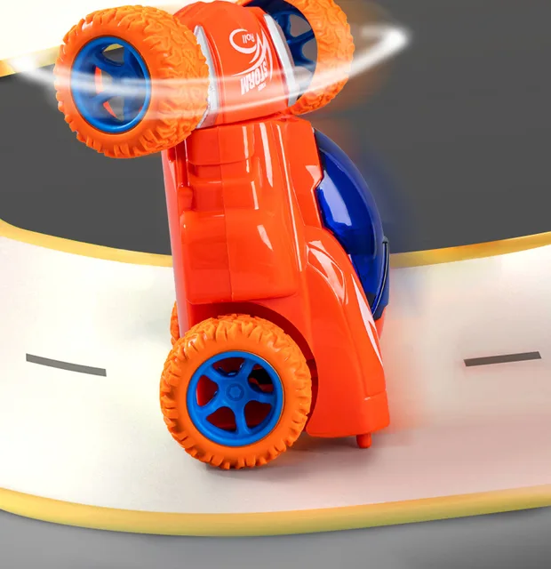 RC Stunt Spinning Toy Car para crianças, puxar para trás, rotação