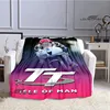 Motorcycle isle of man tt Printed blankets Flannel Warm blanket Soft Cozy Blanket Travel Blankets bed linings Birthday Gift 4