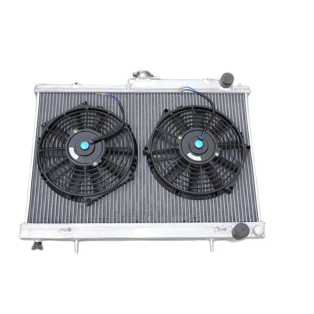 Radiatore In Alluminio 52Mm Per Nissan Skyline R33 R34 Gtr Gtst Rb25Det Mt + Ventole
