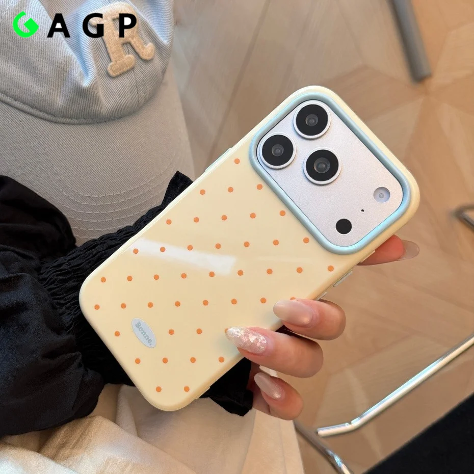Candy Color Polka Dots Shockproof Bumper Phone Case - Soft & Cute Macaron Cover