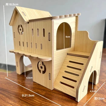 Wooden Hamster Villa Hideout 1