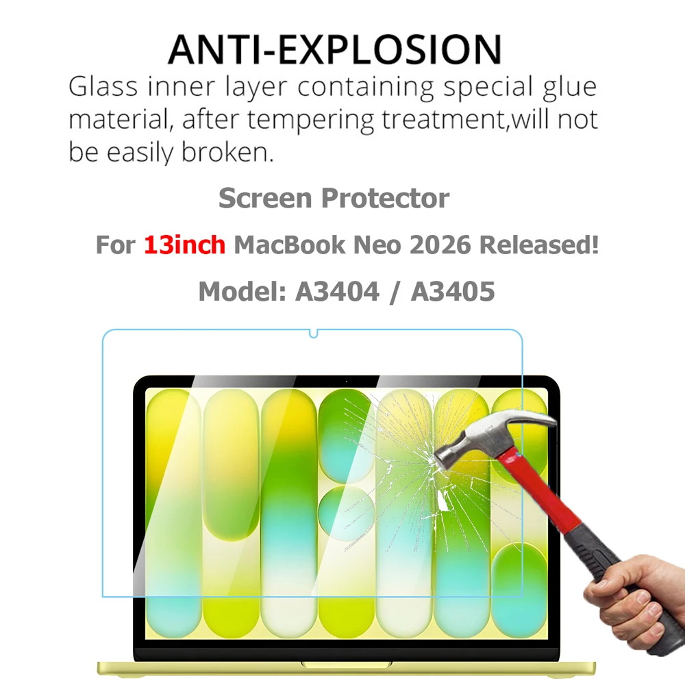 13-Inch Premium Tempered Glass Screen Protector with 2.5D Arc Edge and Scratch Resistance
