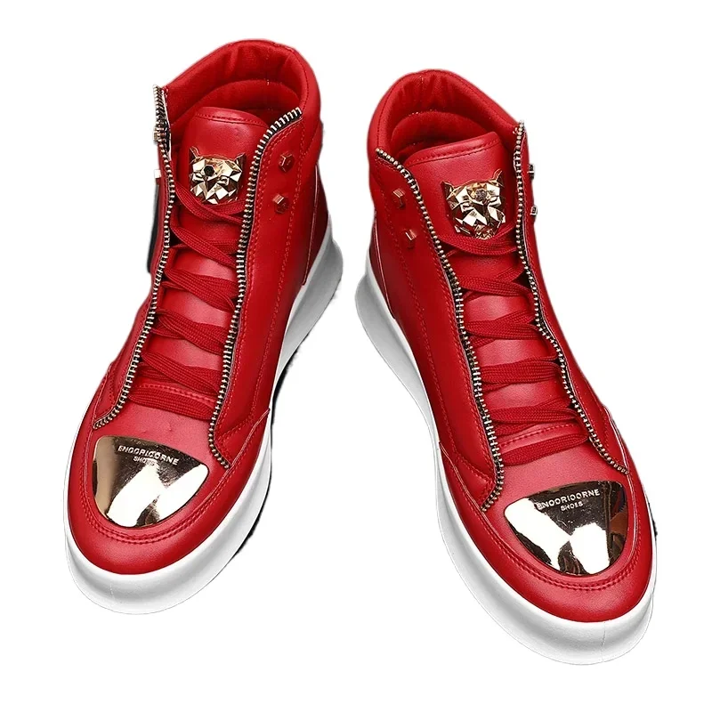 Men High Top Casual Sneakers Skateboard Platform Shoe Sport Training Ankle Boots casual board shoes casual sneakers