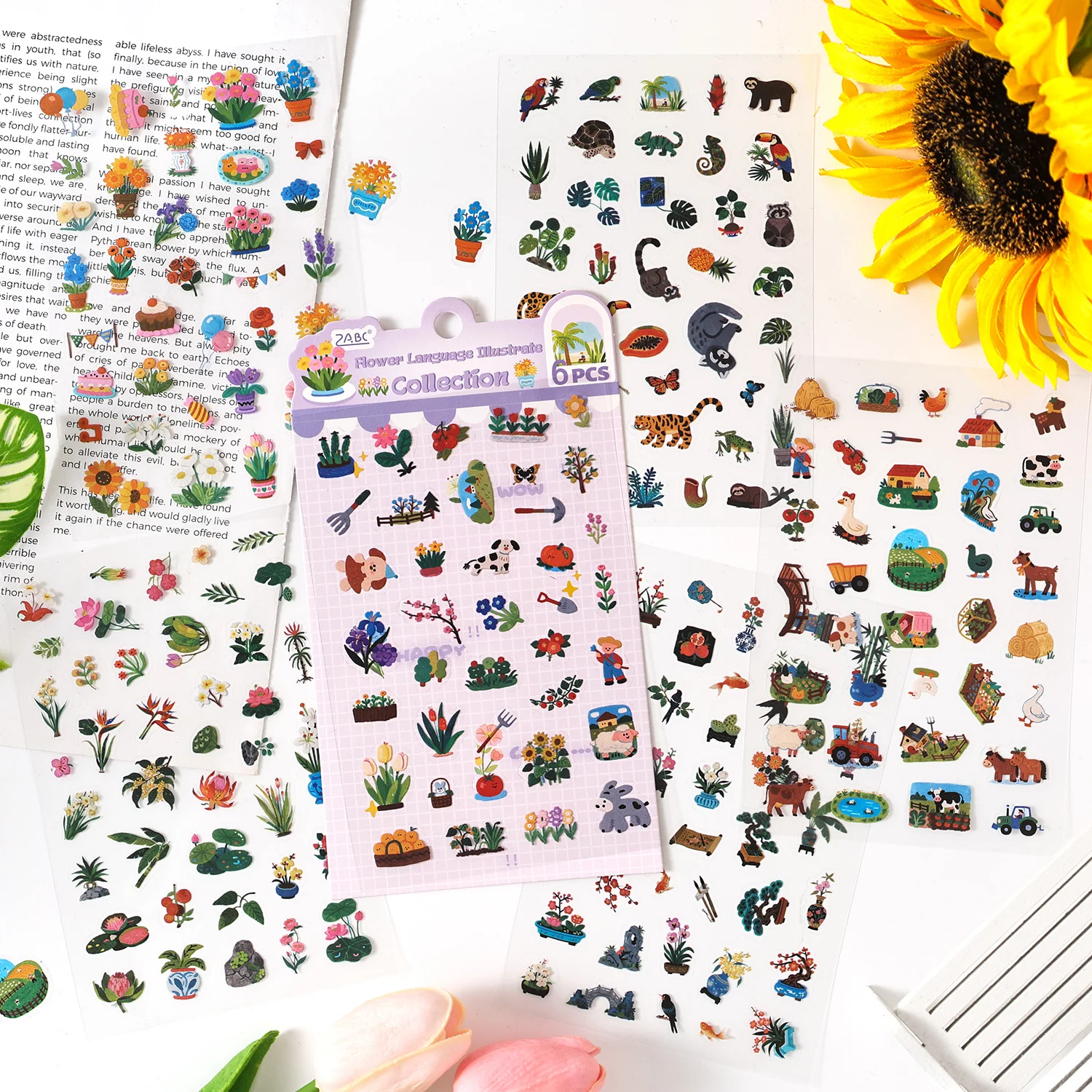 6개입 방수 PET 세계 여행 스티커 유명 랜드마크 장 저널 스크랩북킹