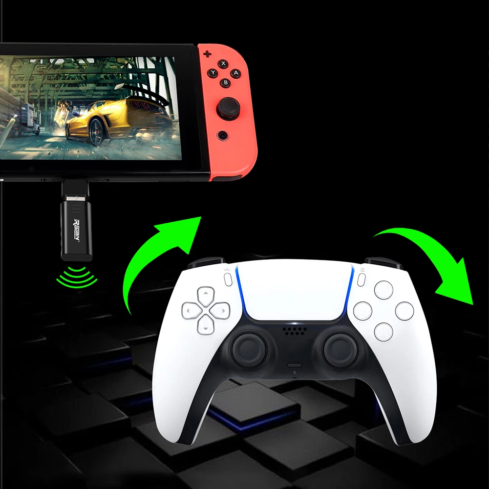 컨트롤러 PC 무선 어댑터 USB 수신기 블루투스 호환 5.3 컨트롤러 어댑터 PS4 PS5 컨트롤러용 무선 어댑터