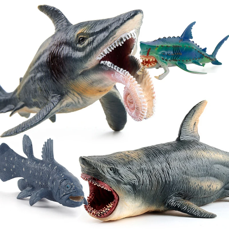 Wilage Ocean Sea Life Helicoprion Goblin Shark Megalodon Whale Action Figure Acquario Big Fish Animal Model Toys For Kids Gift