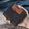 Universal canvas wallet, short men's bifold wallet, multiple card slots, cash clip, ultra-thin simple design wallet 1