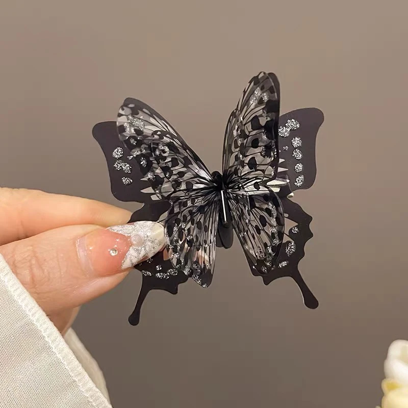 Retro Multi-Layer Butterfly Hairpin Clip for Women Girls Sweet High-End Side Bangs Clip Fashion Hair Accessories Barrettes
