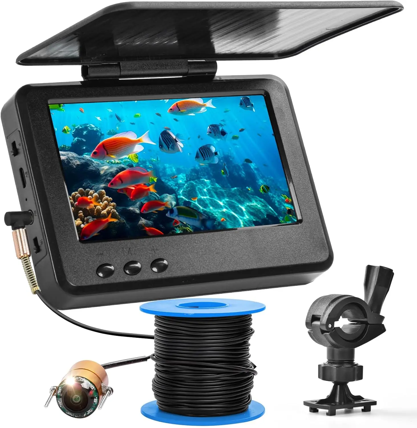 Caméra de pêche portable 15m étanche IP68 avec vision nocturne 8 LED IR et écran 4,3 pouces Fish Finder