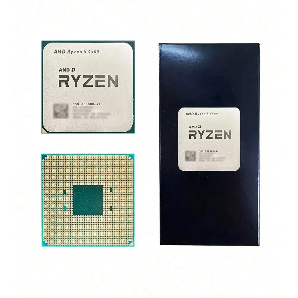 AMD Ryzen 5 4500 3.6GHz 베이스 클록, 6 코어 12 스레드 데스크탑 프로세서 CPU, AM4 소켓, 통합 그래픽 없음, 방열판 선풍기 없음