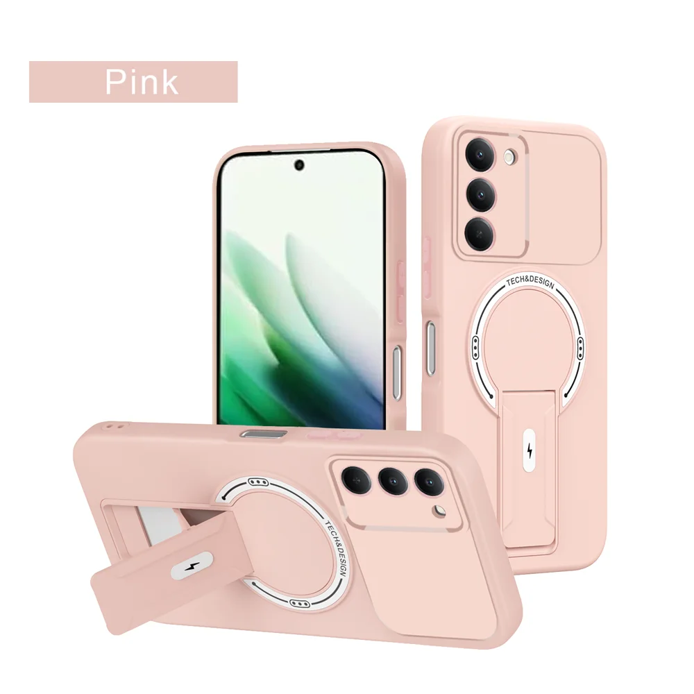 Enhanced Magnetic Lens Protection Foldable Phone Case with Soft Back Cover