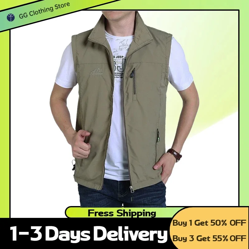 

Men Vest Tactical Military Men's Jackets Man Formal Coat Work Vests Male Sleeveless Fishing Motorcyclist Mens Clothes Oversize