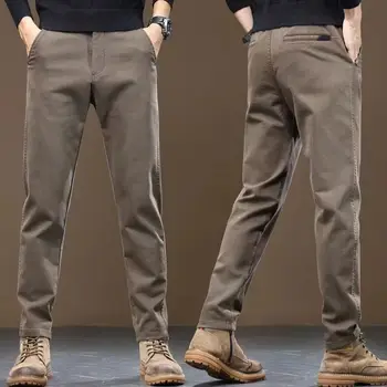 Pantaloni da uomo nuovi pantaloni dritti larghi comodi leggeri da lavoro di lusso elasticizzati autunno inverno pantaloni giovanili 1