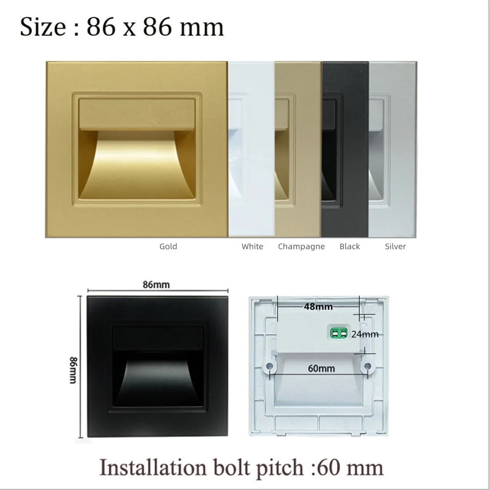 LED Step Light 1.5w Indoor Stair Lamp Wall Corner Night Lights Square Staircase Lamps led wall lamp wall sconces light wall lamp For Villa Hotel Pathway Lobby Stairway