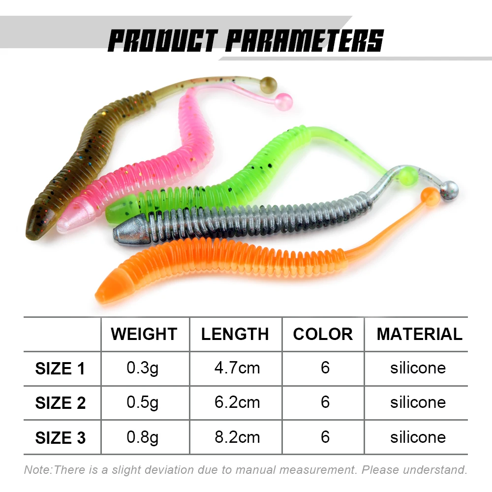 Spinpoler Soft Bait Fishing Lure Shad Stick Worm Sea Bass Fake Earthworm Artificial Trout Bass Drop Shot Perch Leurre 10pcs/Pack 2