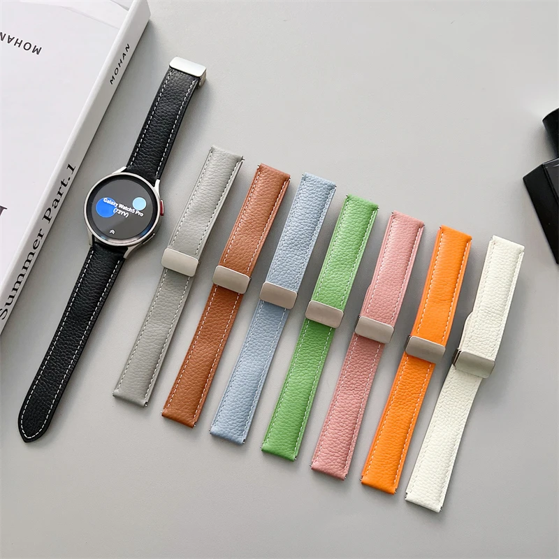 Magnetic Leather Watch Strap, 18mm/22mm - Premium Design