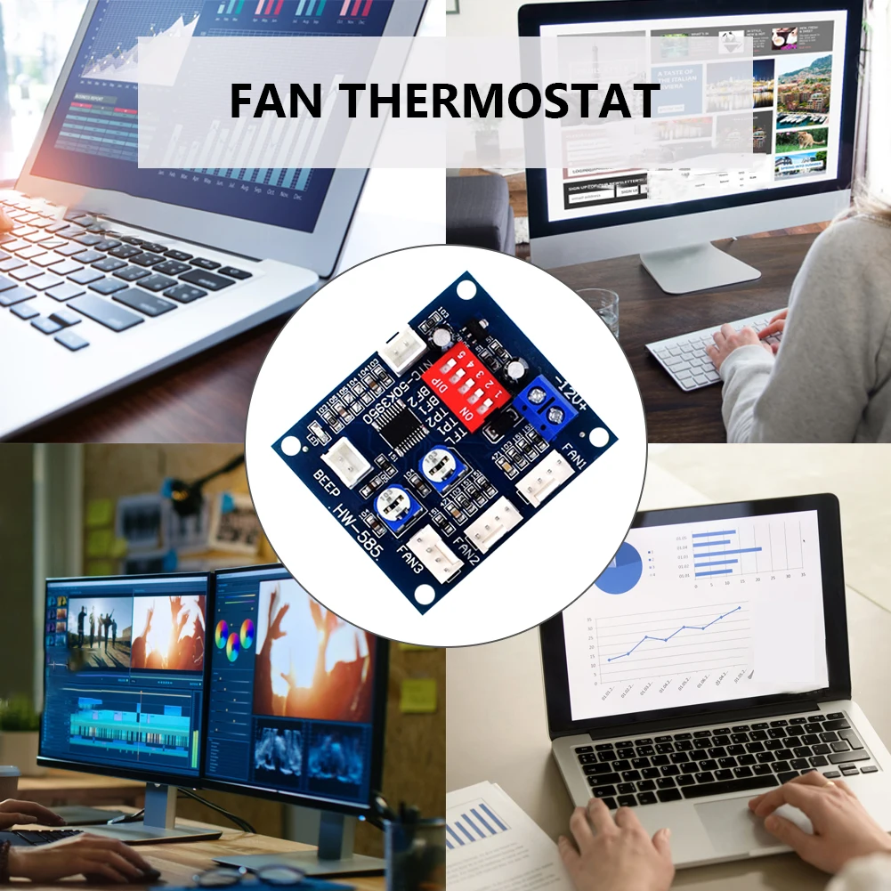 HW-585 PWM Speed Temperature Controller 4 Wire Computer Fan Thermostat Module
