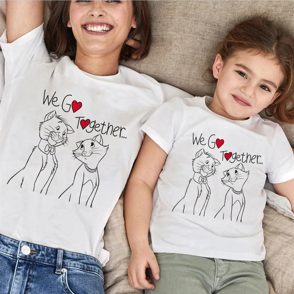 Funny The Aristocats Vacation With His Friends Family Top Toddler Girl Clothes Cute Cat Pictures Couple Tee Parents T Shirt couple matching outfits for wedding Family Matching Outfits