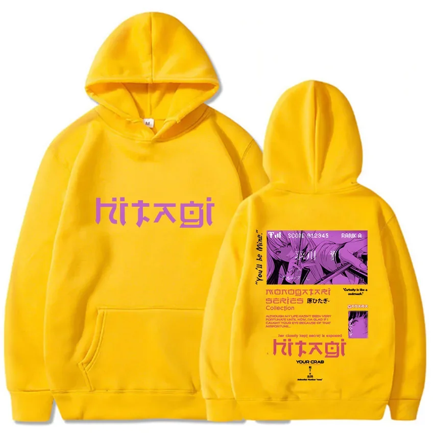 

Owarimonogatari Hitagi Senjougahara Fleece Anime Hoodies Funko Pop Manga Sweatshirts Kawaii Cartoon Clothes Men/women Streetwear
