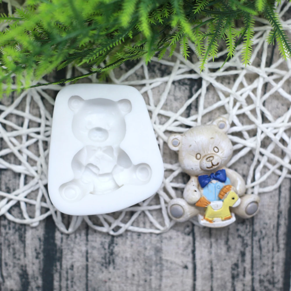 Silicone Mold 3D Bear Series Candy Clay Resin Fondant Baby Birthday Cake Decorating Tools Chocolate Gumpaste