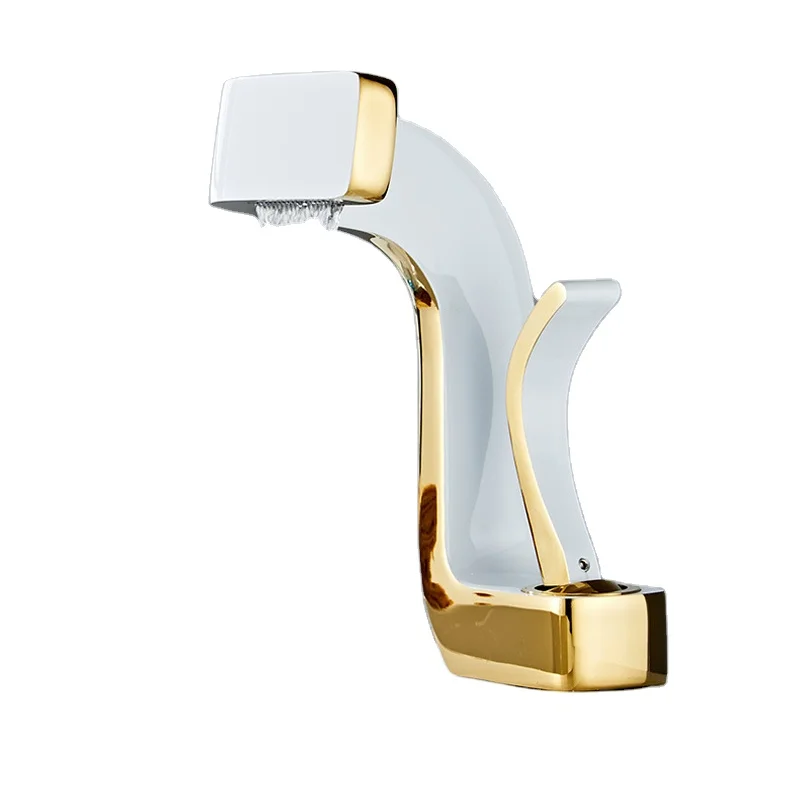 

Unique Design Modern Luxury Black and Gold Faucet Bathroom Brass Waterfall Basin Mixer Faucet, Unique Design