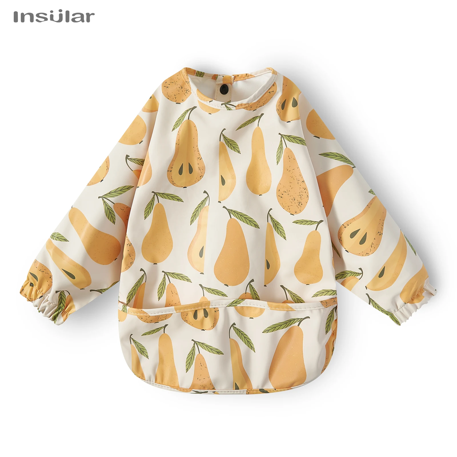 Waterproof Long Sleeve Baby Feeding Bib with Pocket
