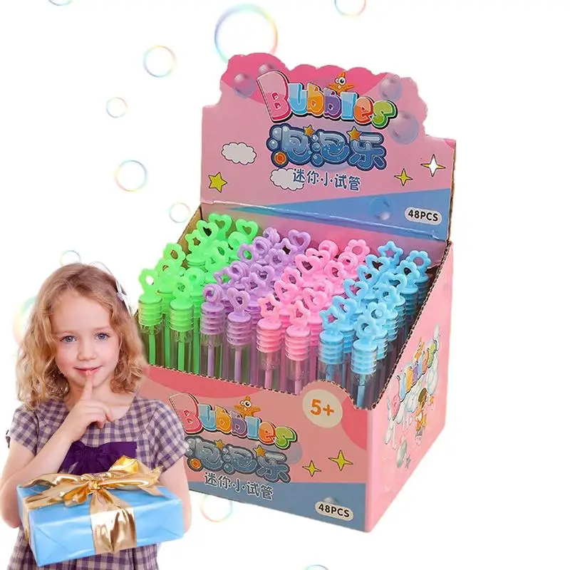 

Kids Bubble Wand 48pcs Safe Bubble Stick Set Mini Fun Portable Leakproof Bubble Toys With Bubble Solution For Boys Girls Kids