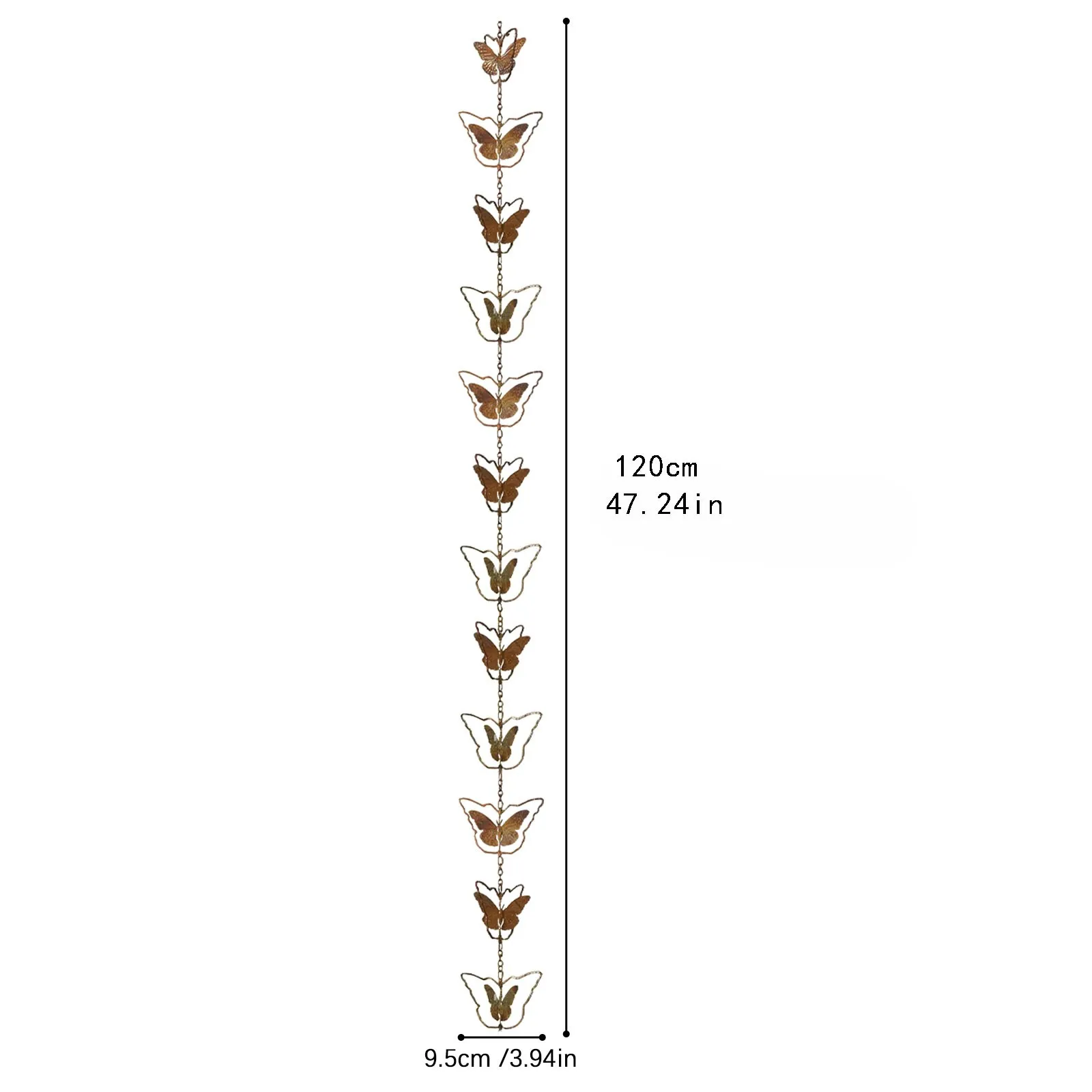 Metal Rain Chain Butterfly Chimes And Cups Rain Catcher For Gutter Roof decoration metal drainage rain chain downspout tool