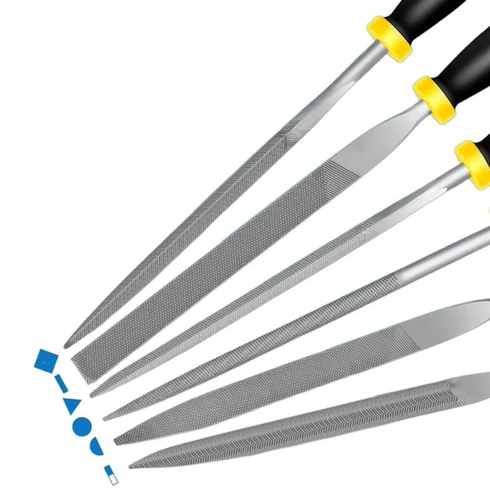 5/10PCS Needle File Set High Carbon Steel File Set Non-Slip Handle for Wood Plastic Model Jewelry DIY