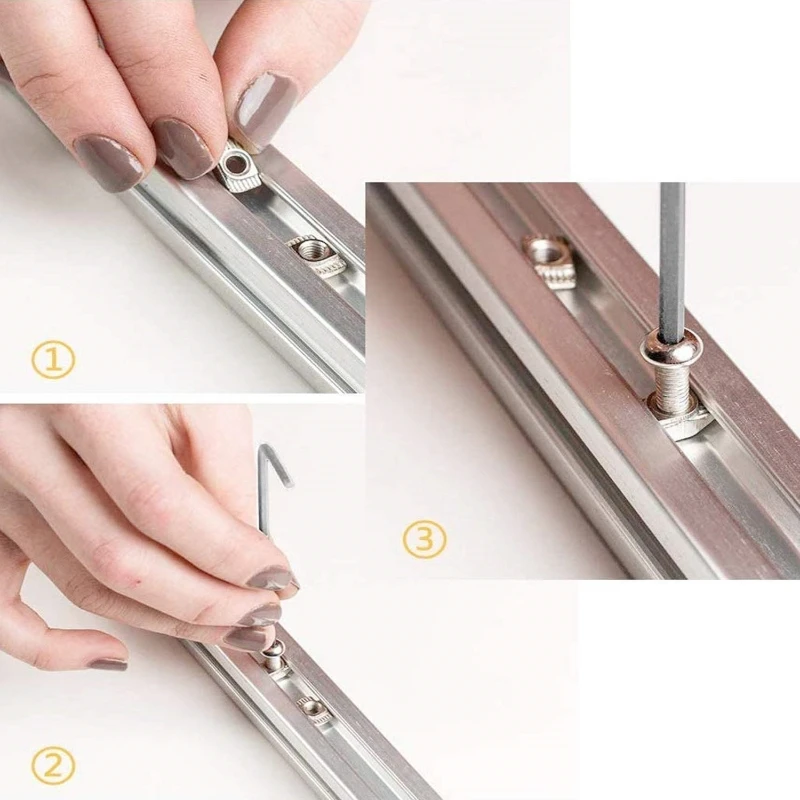 M5 M4 M3 Sliding T Nut 50Pcs for 20 Series Slot T-nut Hammer Drop In Nut Fasten Connector EU Aluminum Extrusion Profile